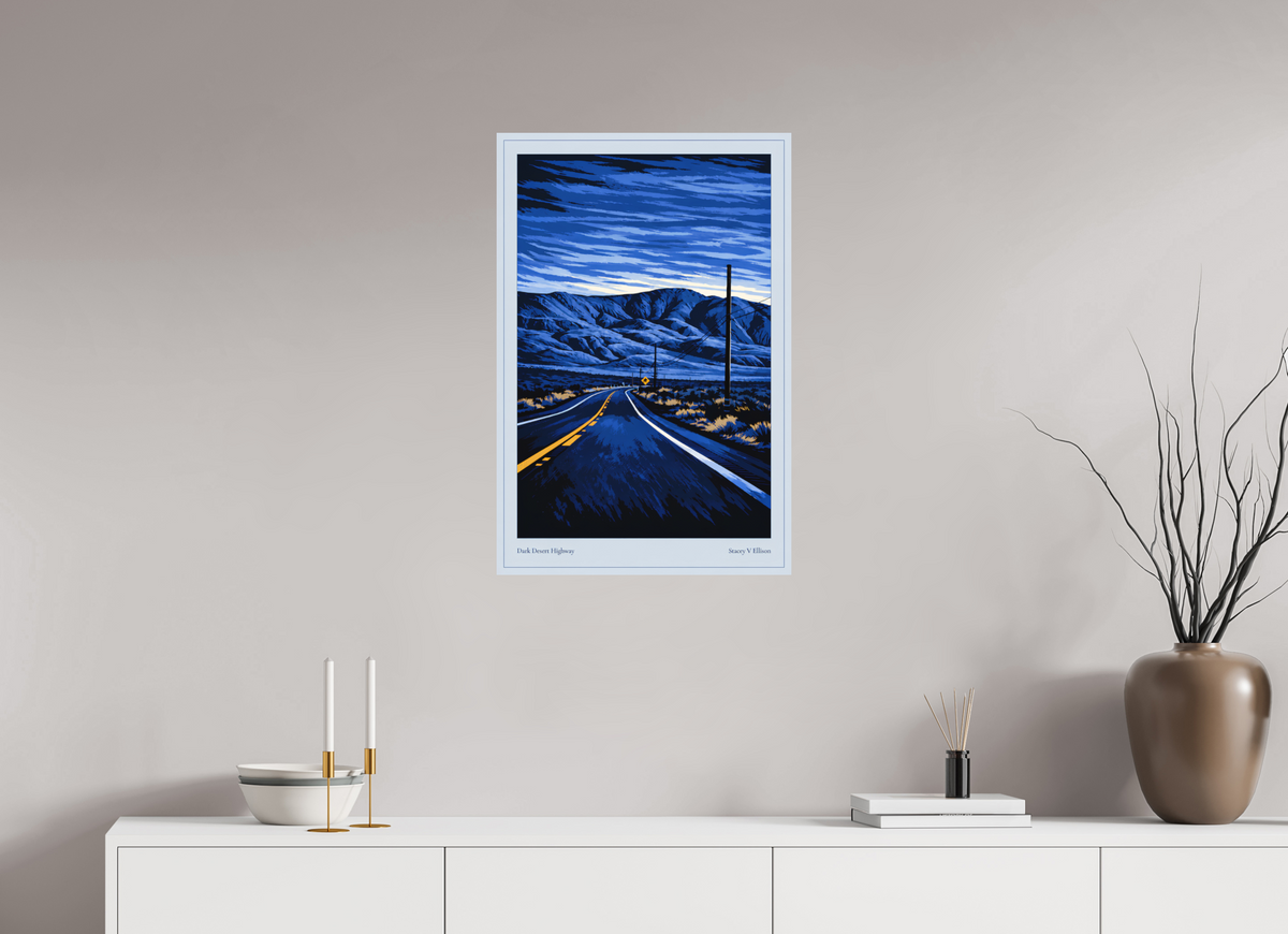 20 x 30″, Hidden Places | Matte Fine Art | Ultra Smooth | Unframed Dark Desert Highway