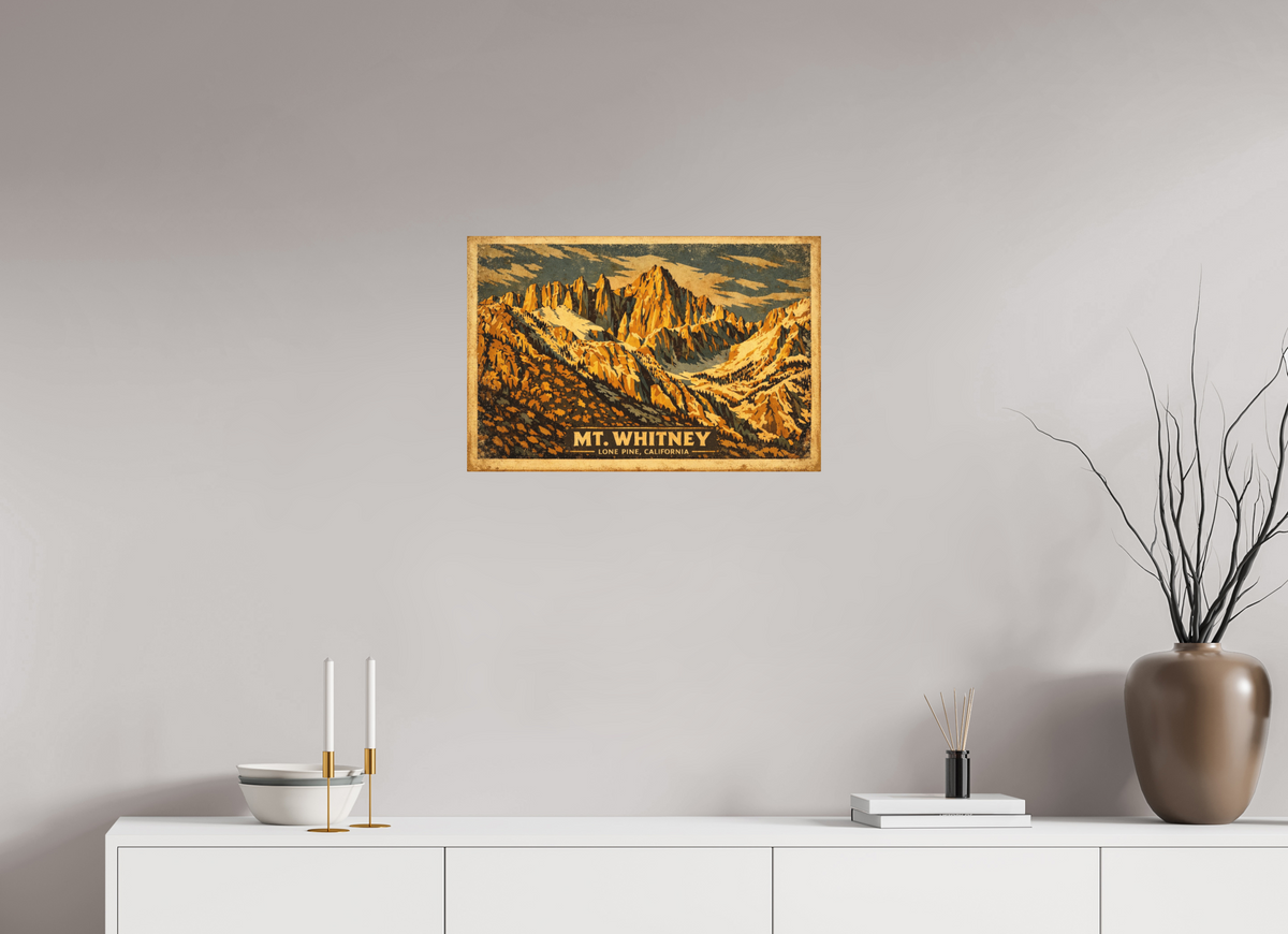 24 x 16″, Hidden Places | Matte Fine Art | Ultra Smooth | Unframed Mt Whitney Vintage Poster