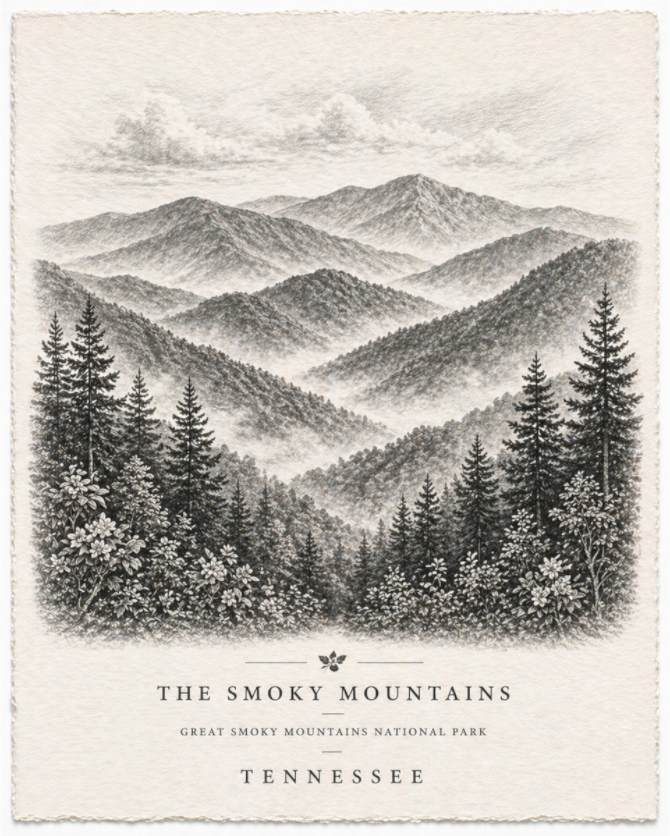 Main image Tennessee Smoky Mountains (Print 4 of 4 in a Series)