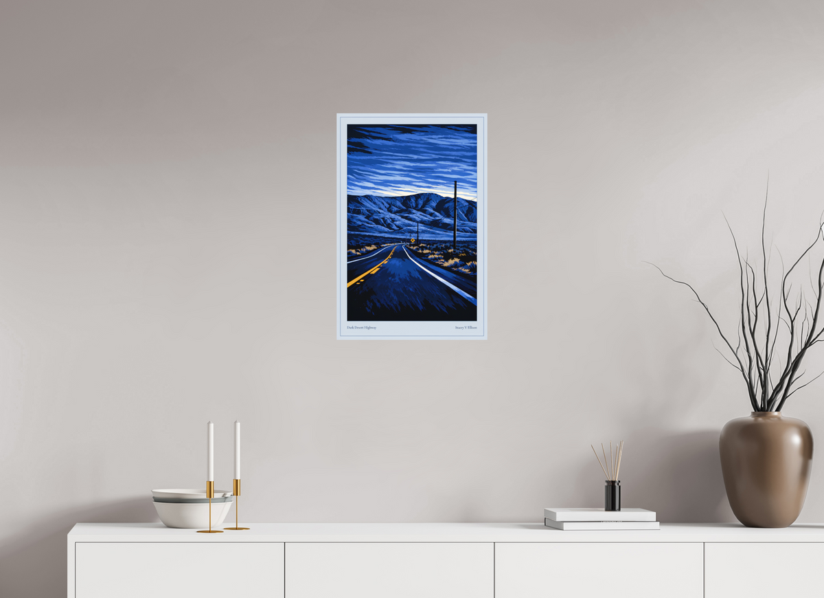 16 x 24″, Hidden Places | Matte Fine Art | Ultra Smooth | Unframed Dark Desert Highway
