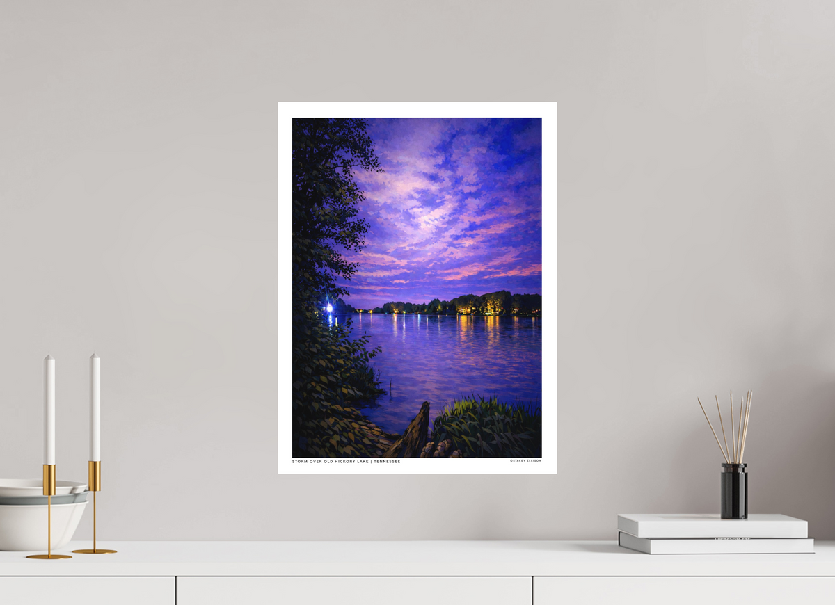 15 x 20″, Hidden Places | Matte Fine Art | Ultra Smooth | Unframed Storm Over Old Hickory Lake, Tennessee
