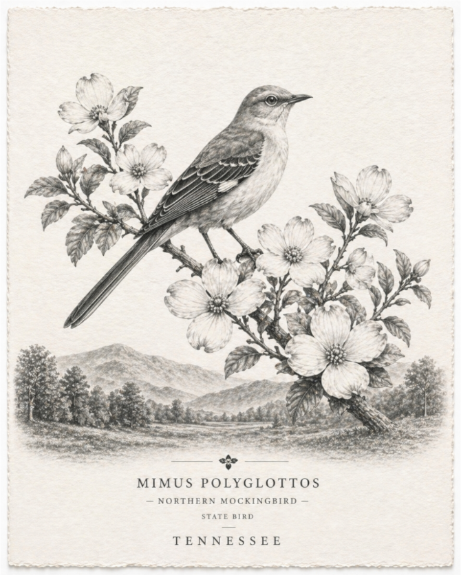Main image Tennessee Mockingbird (Print 3 of 4 in a Series)