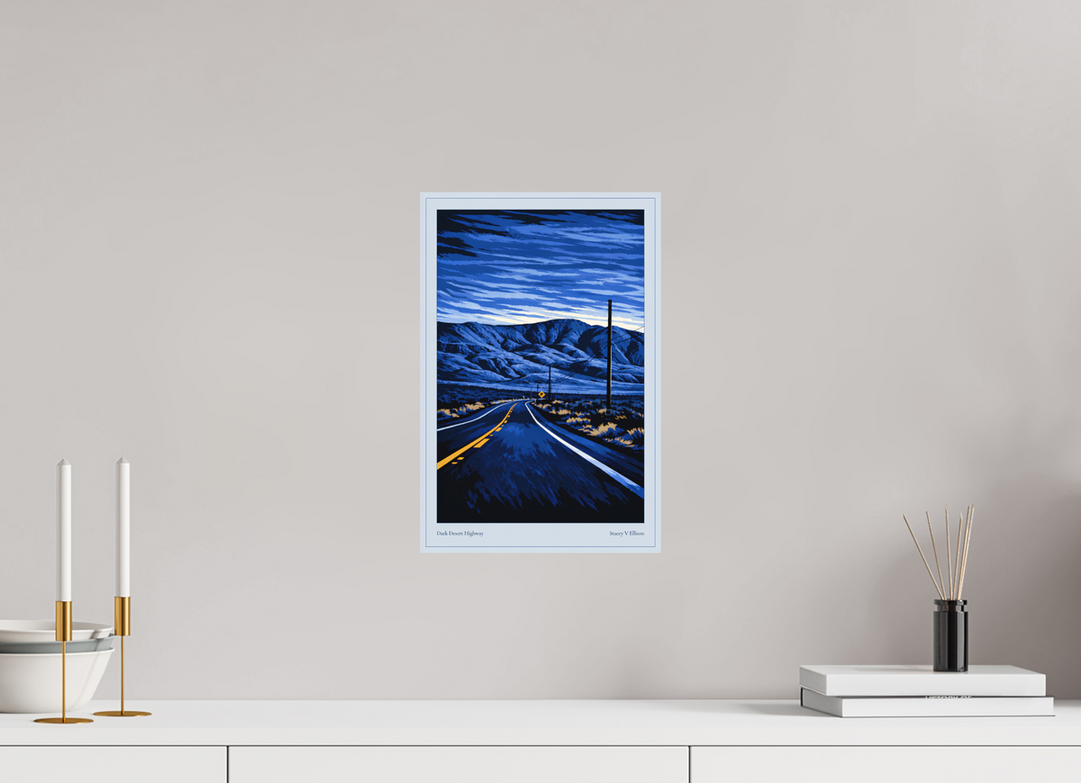 10 x 15″, Hidden Places | Matte Fine Art | Ultra Smooth | Unframed Dark Desert Highway