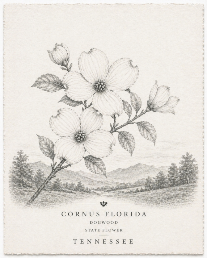 Main image Tennessee Dogwood (Print 2 of 4 in a Series)