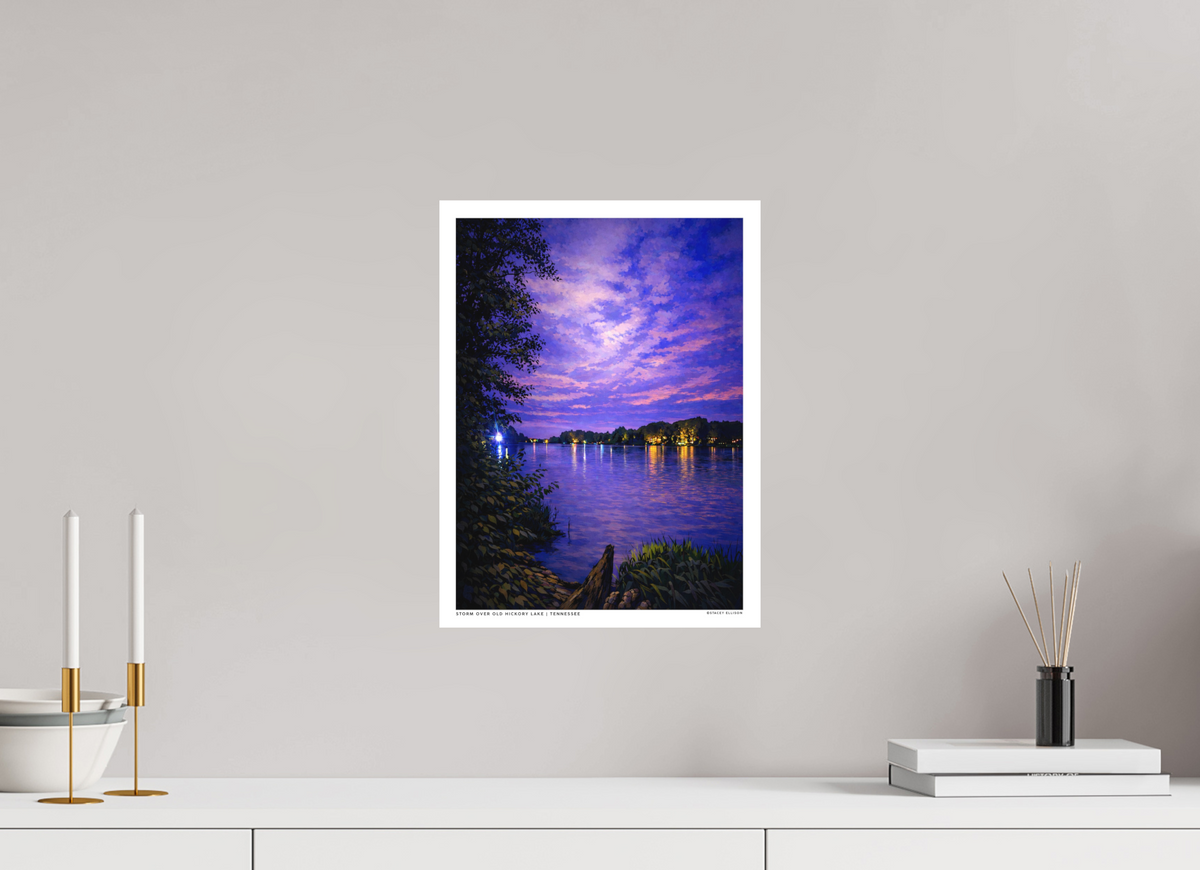 12 x 16″, Hidden Places | Matte Fine Art | Ultra Smooth | Unframed Storm Over Old Hickory Lake, Tennessee