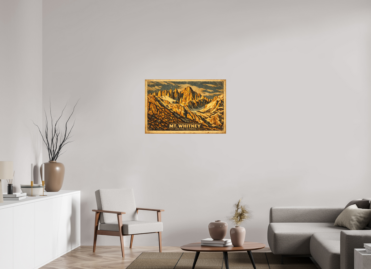 36 x 24″, Hidden Places | Matte Fine Art | Ultra Smooth | Unframed Mt Whitney Vintage Poster