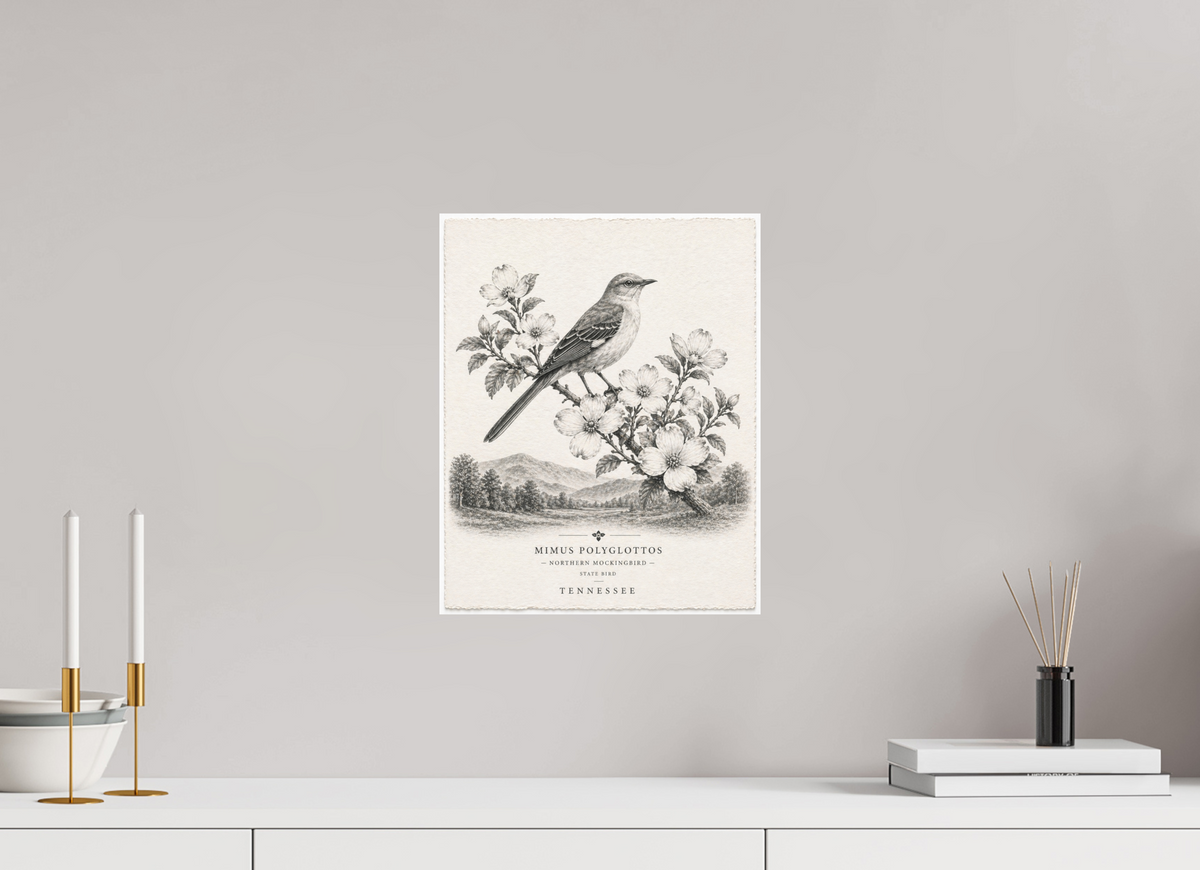 12 x 15″, Hidden Places | Matte Fine Art | Ultra Smooth | Unframed Tennessee Mockingbird (Print 3 of 4 in a Series)