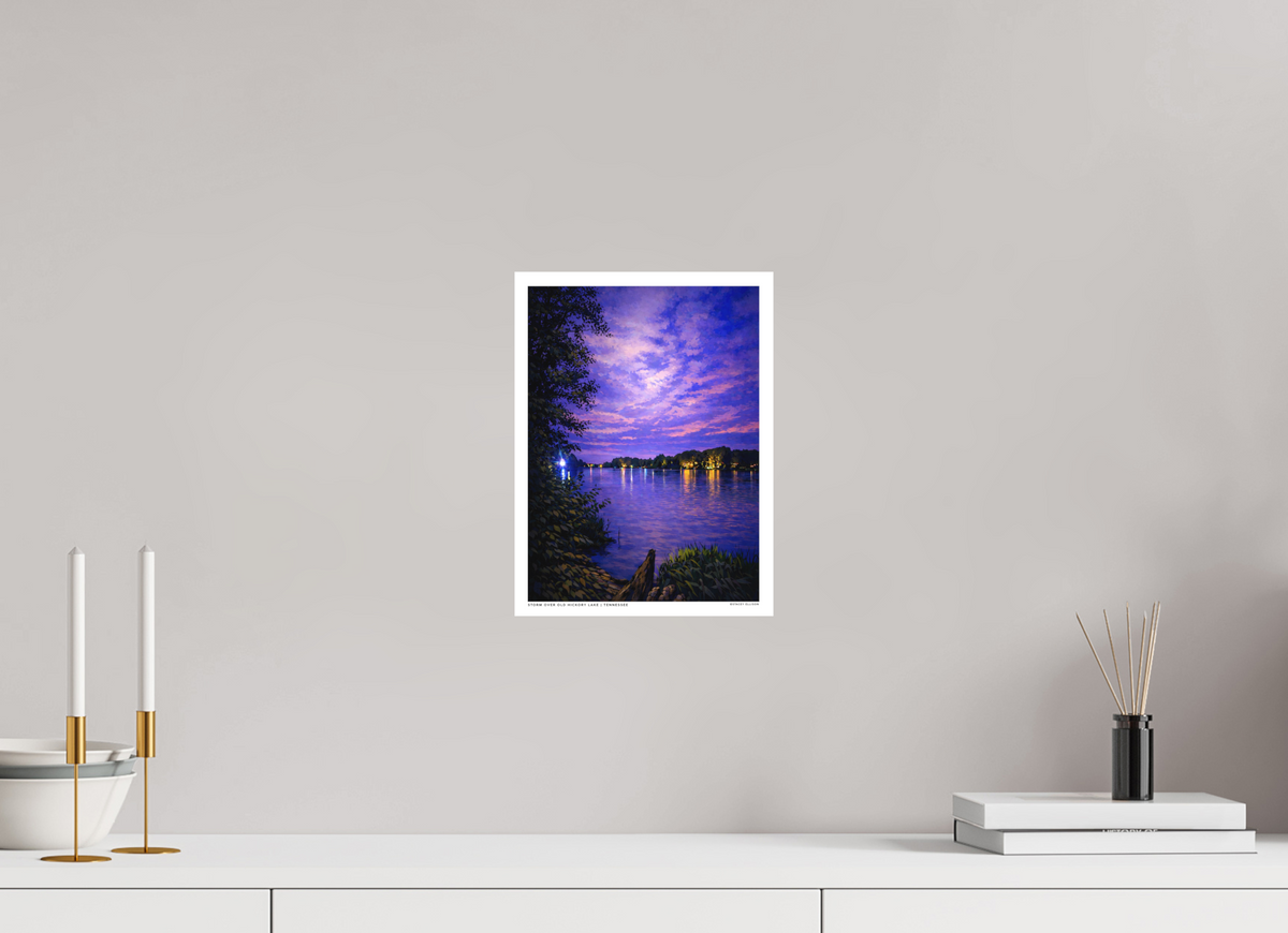 9 x 12″, Hidden Places | Matte Fine Art | Ultra Smooth | Unframed Storm Over Old Hickory Lake, Tennessee